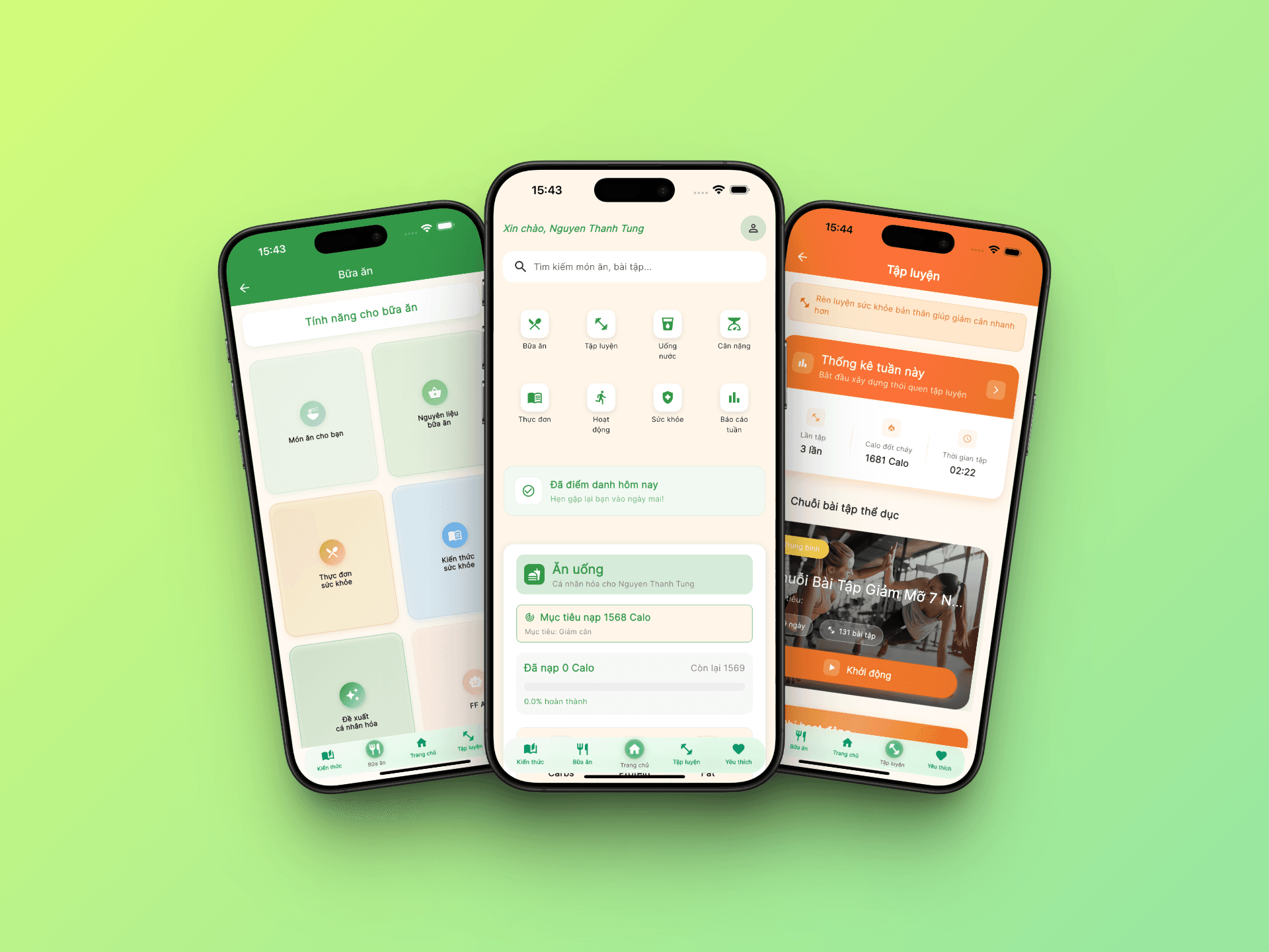 2F - FitFood App Interface